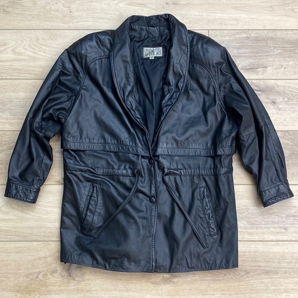 Vintage 80's Pelle Leather Overcoat